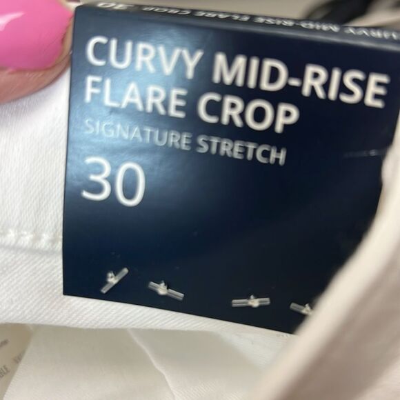 J. Crew Factory CG432 white Curvy mid-rise flare crop jean in signature NWT - Picture 8 of 10